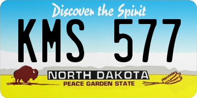 ND license plate KMS577