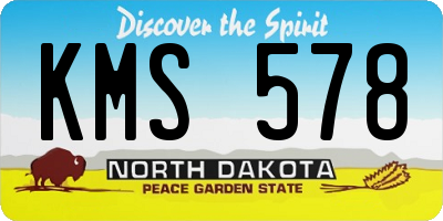 ND license plate KMS578