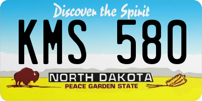 ND license plate KMS580