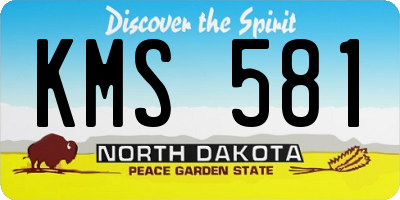 ND license plate KMS581