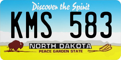 ND license plate KMS583