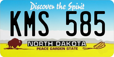 ND license plate KMS585