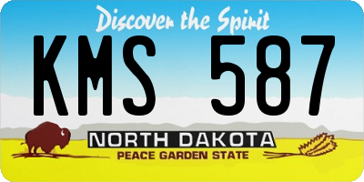 ND license plate KMS587