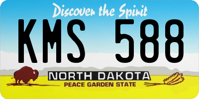ND license plate KMS588