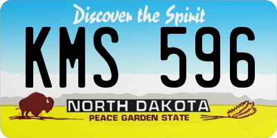 ND license plate KMS596