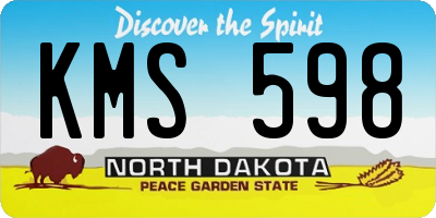 ND license plate KMS598