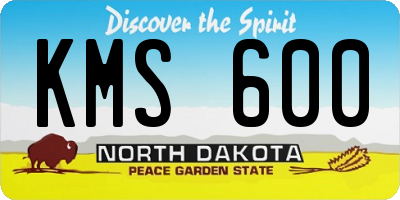 ND license plate KMS600