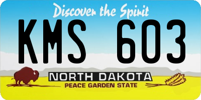 ND license plate KMS603