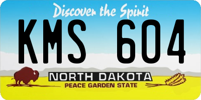 ND license plate KMS604