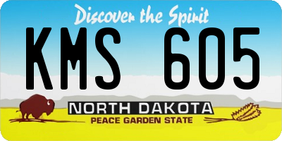 ND license plate KMS605