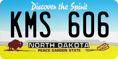 ND license plate KMS606