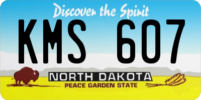 ND license plate KMS607