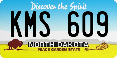 ND license plate KMS609