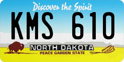 ND license plate KMS610