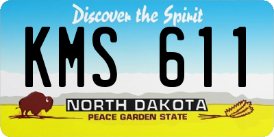 ND license plate KMS611