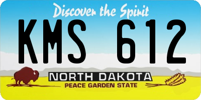 ND license plate KMS612