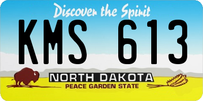 ND license plate KMS613