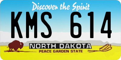 ND license plate KMS614