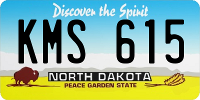 ND license plate KMS615