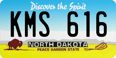 ND license plate KMS616