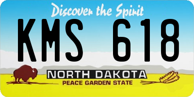 ND license plate KMS618