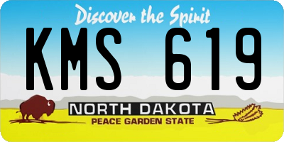 ND license plate KMS619