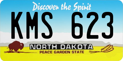 ND license plate KMS623