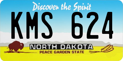 ND license plate KMS624