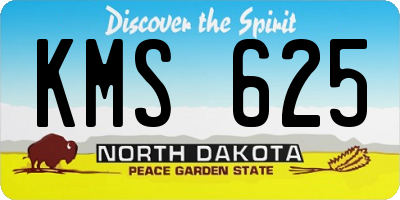 ND license plate KMS625