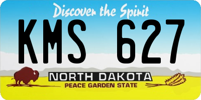 ND license plate KMS627