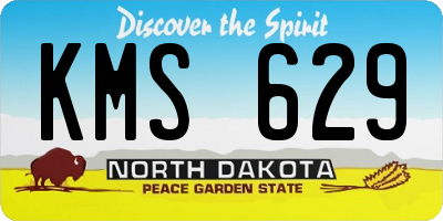 ND license plate KMS629