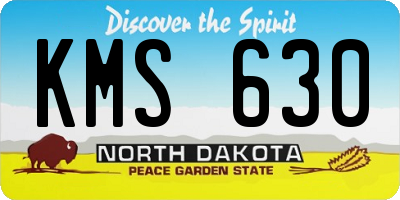 ND license plate KMS630