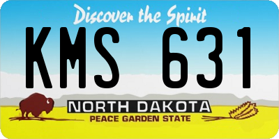 ND license plate KMS631