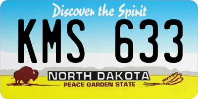 ND license plate KMS633