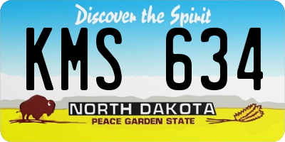 ND license plate KMS634
