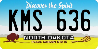 ND license plate KMS636
