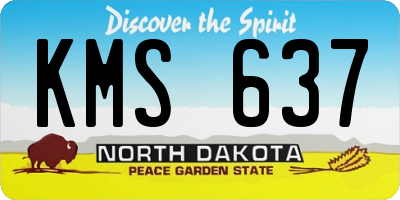 ND license plate KMS637