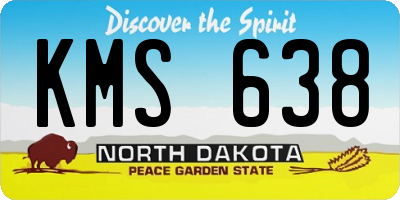 ND license plate KMS638