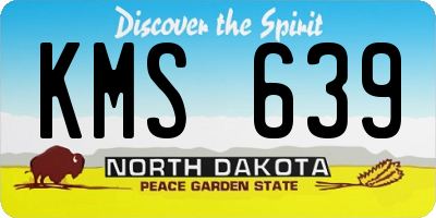 ND license plate KMS639