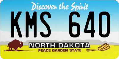 ND license plate KMS640