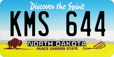 ND license plate KMS644