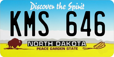 ND license plate KMS646