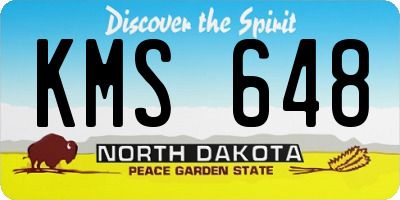 ND license plate KMS648