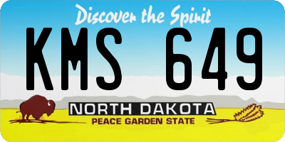 ND license plate KMS649