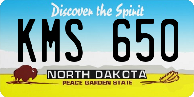 ND license plate KMS650