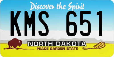 ND license plate KMS651