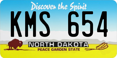 ND license plate KMS654
