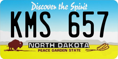 ND license plate KMS657