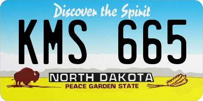 ND license plate KMS665