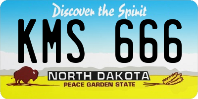 ND license plate KMS666